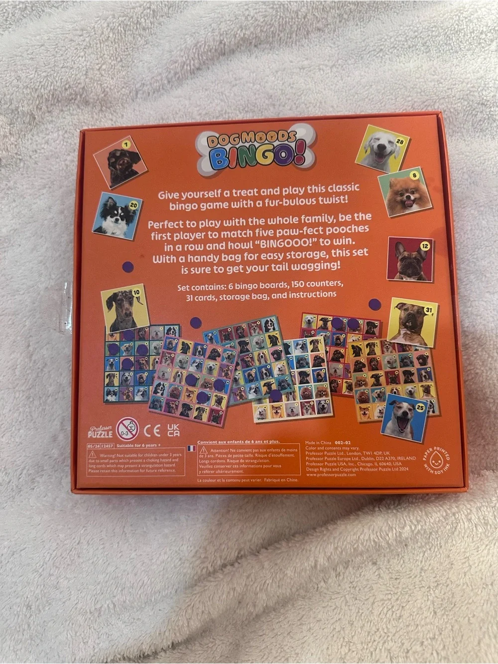 Bingo! Family Dog Game - Colorful Orange Box